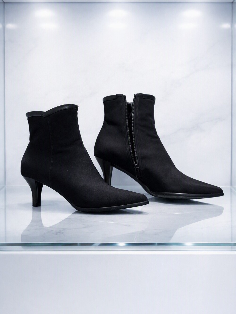 #9-STUART WEITZMAN core tex black leather booties 8.5